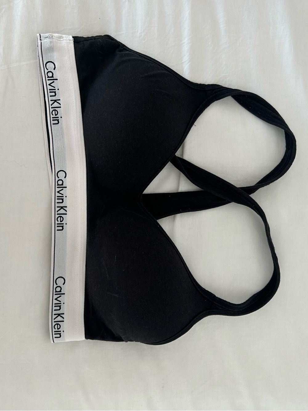 Calvin Klein Black Bralette with White Logo Band
